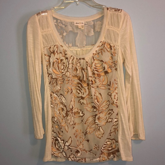 Gold Anthropology Top - Picture 1 of 6